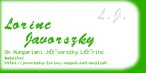 lorinc javorszky business card
